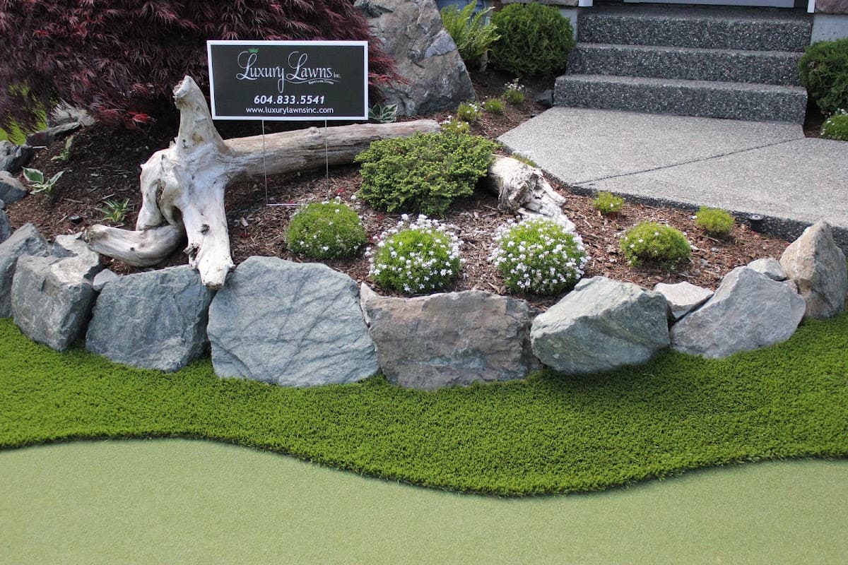 landscape design by Luxury Lawns Synthetic Grass in Langley